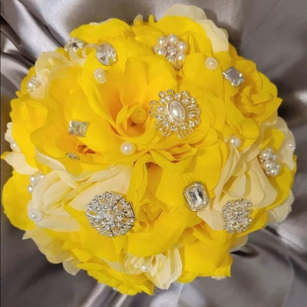 Bride Brooch Flower Bouquet and Groom Boutonnière plus Brides Bouquets as a git